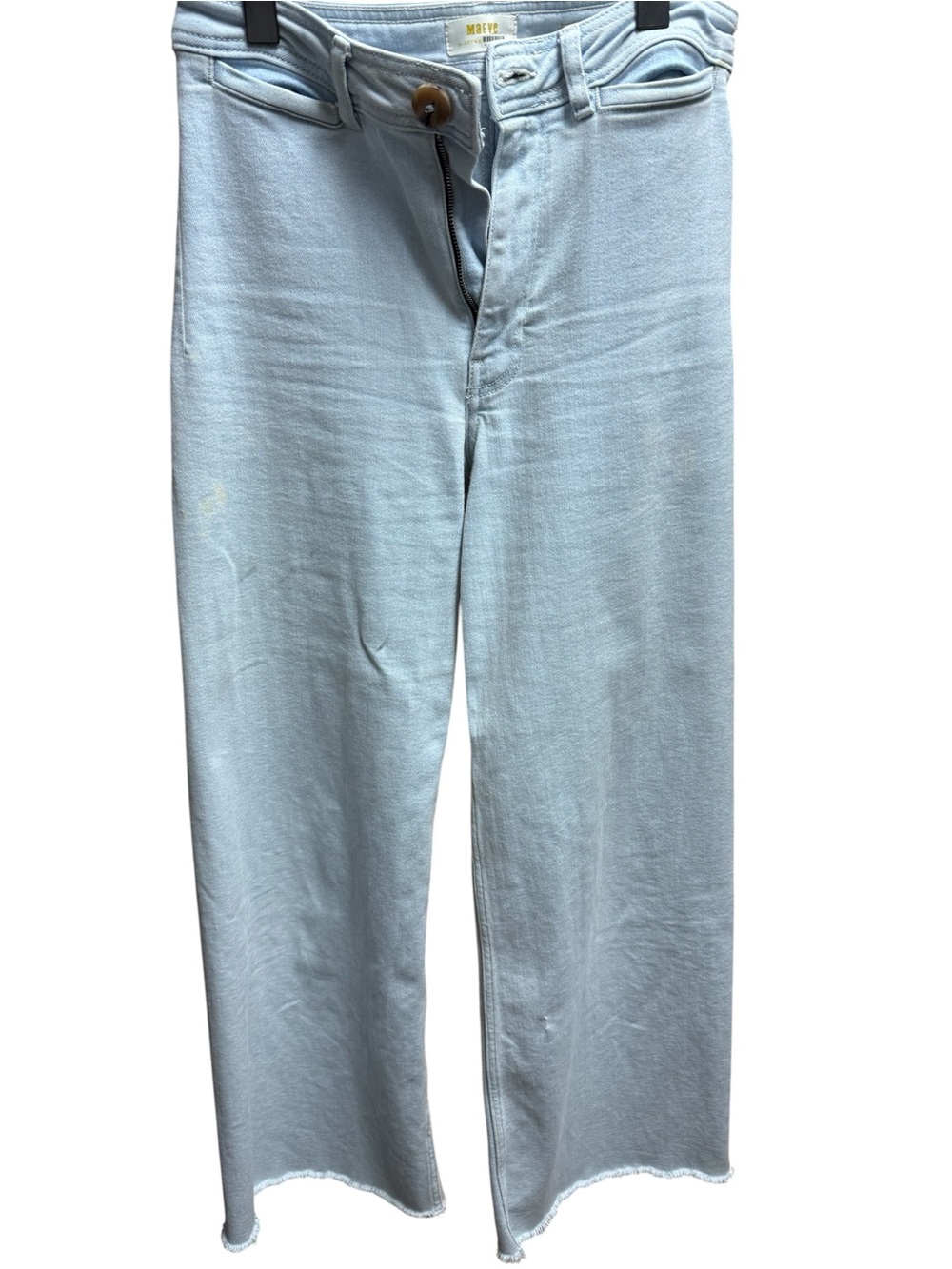 Maeve by Anthropologie Collette Wide Leg White Wash Jean- 29L - cottage core